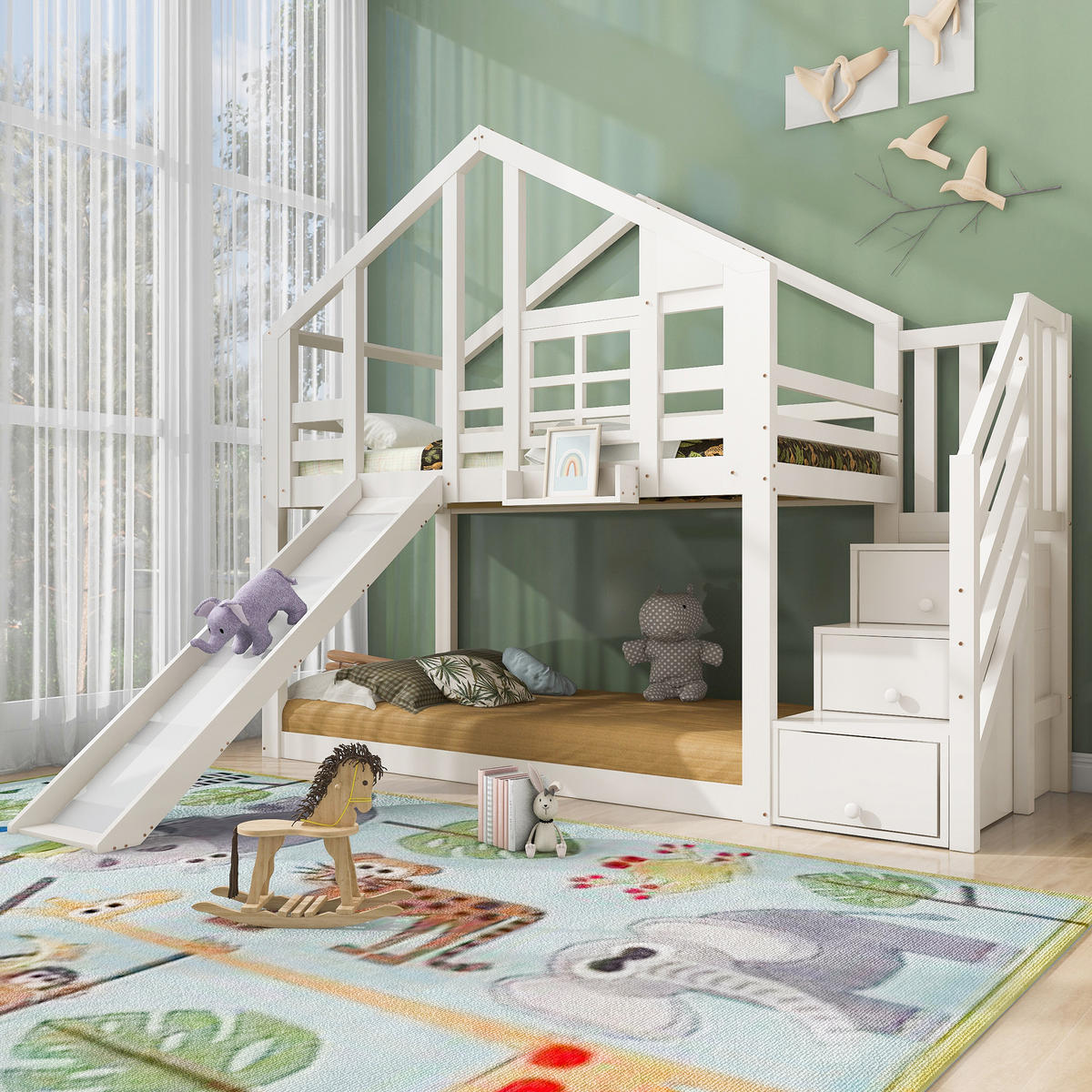 ETAGENBETT Modell Baumhaus Weiß - Weiß, Holz (90/200cm) - ComfortXL