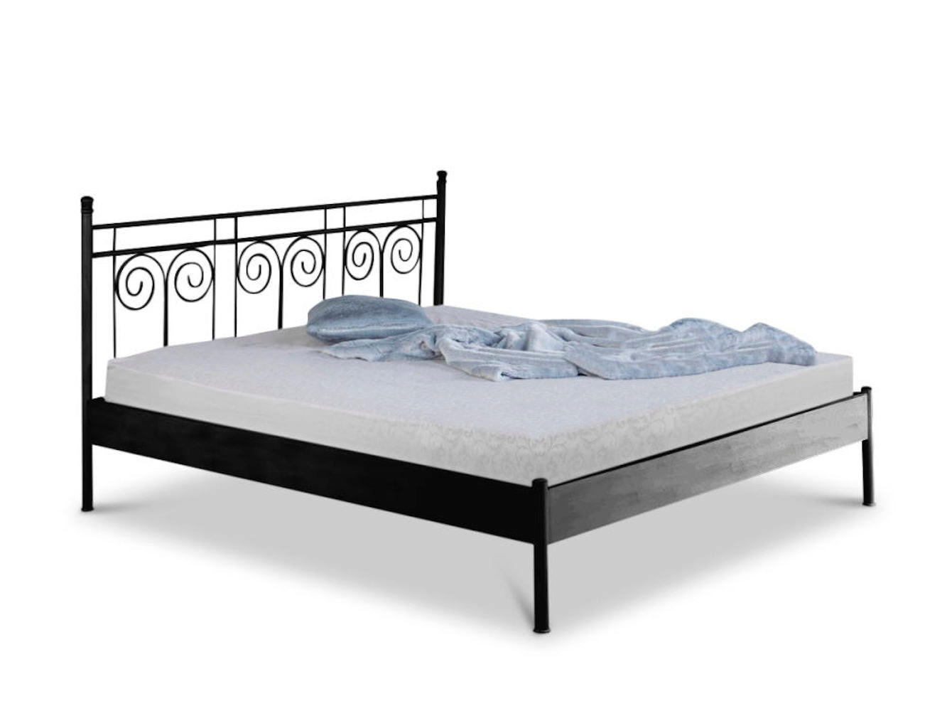 METALLBETT Ida / 120 x 210 cm / schwarz - Schwarz, Metall (120/210cm) - BED BOX
