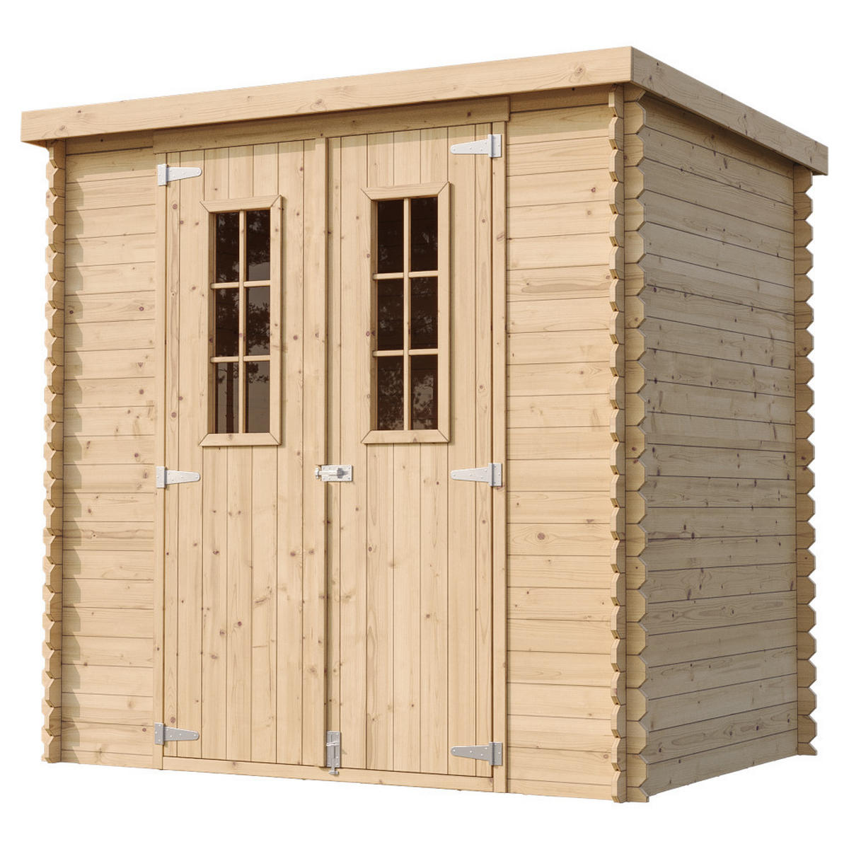 GARTENHAUS aus Holz mit imprägniertem Boden B204xL142xH200 cm/ 2,22 m2 - M311C+M311G - Beige, Holz (200/200/142cm) - Timbela