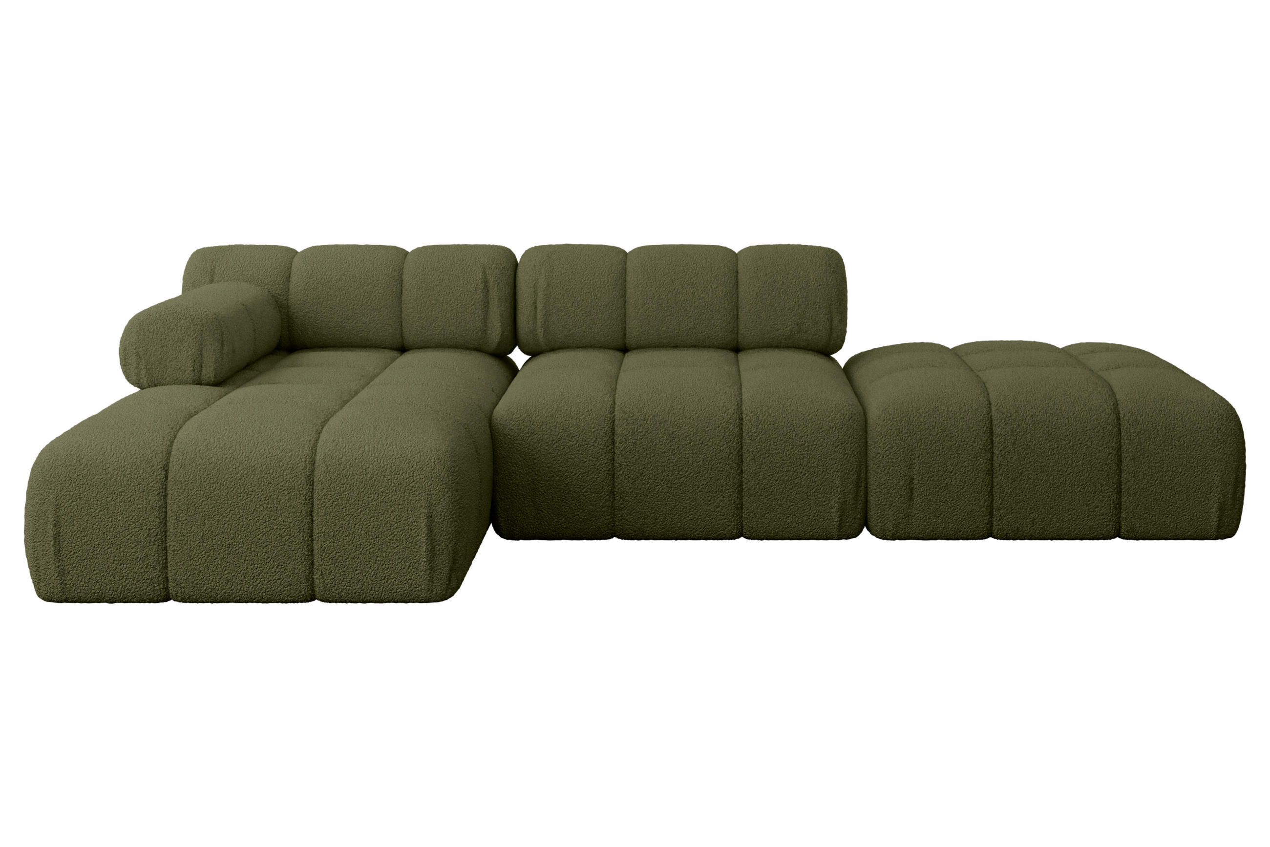 ECKSOFA modulares Sofa Lizur-L1 - 285x160x70 cm Grün Bouclé - Grün, Holzwerkstoff/Textil (285/160cm) - ALTDECOR