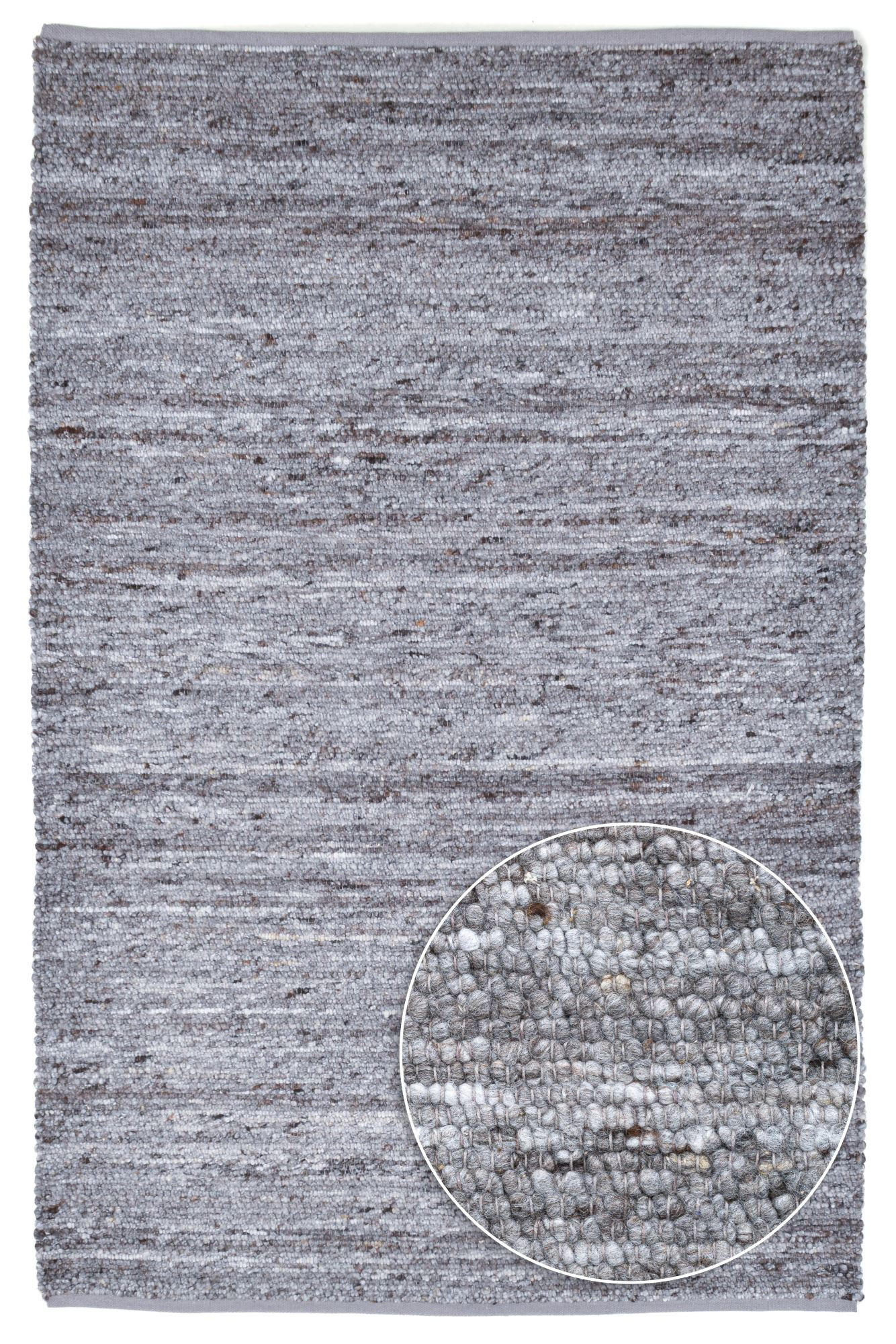 HANDWEBETEPPICH Malli, modern, strapazierfähig, pflegeleicht 140x200 cm - Dunkelgrau, Textil (140/200cm) - Rug and Roll
