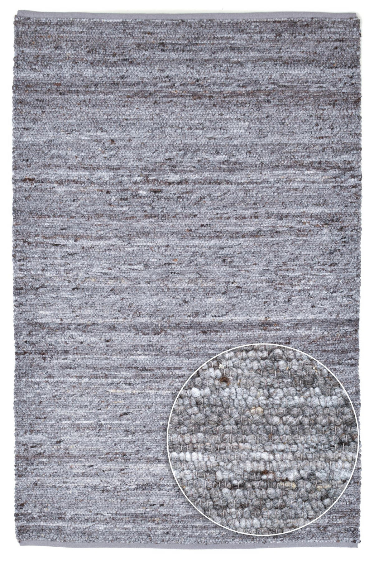 HANDWEBETEPPICH Malli, modern, strapazierfähig, pflegeleicht 70x140 cm - Dunkelgrau, Textil (70/140cm) - Rug and Roll