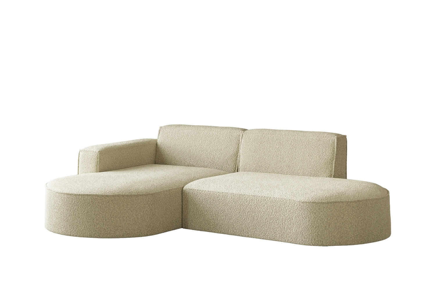 ECKSOFA Modena Studio, Stoff Quelle, Beige Links - Beige, Holz (165/236cm) - Kaiser Möbel
