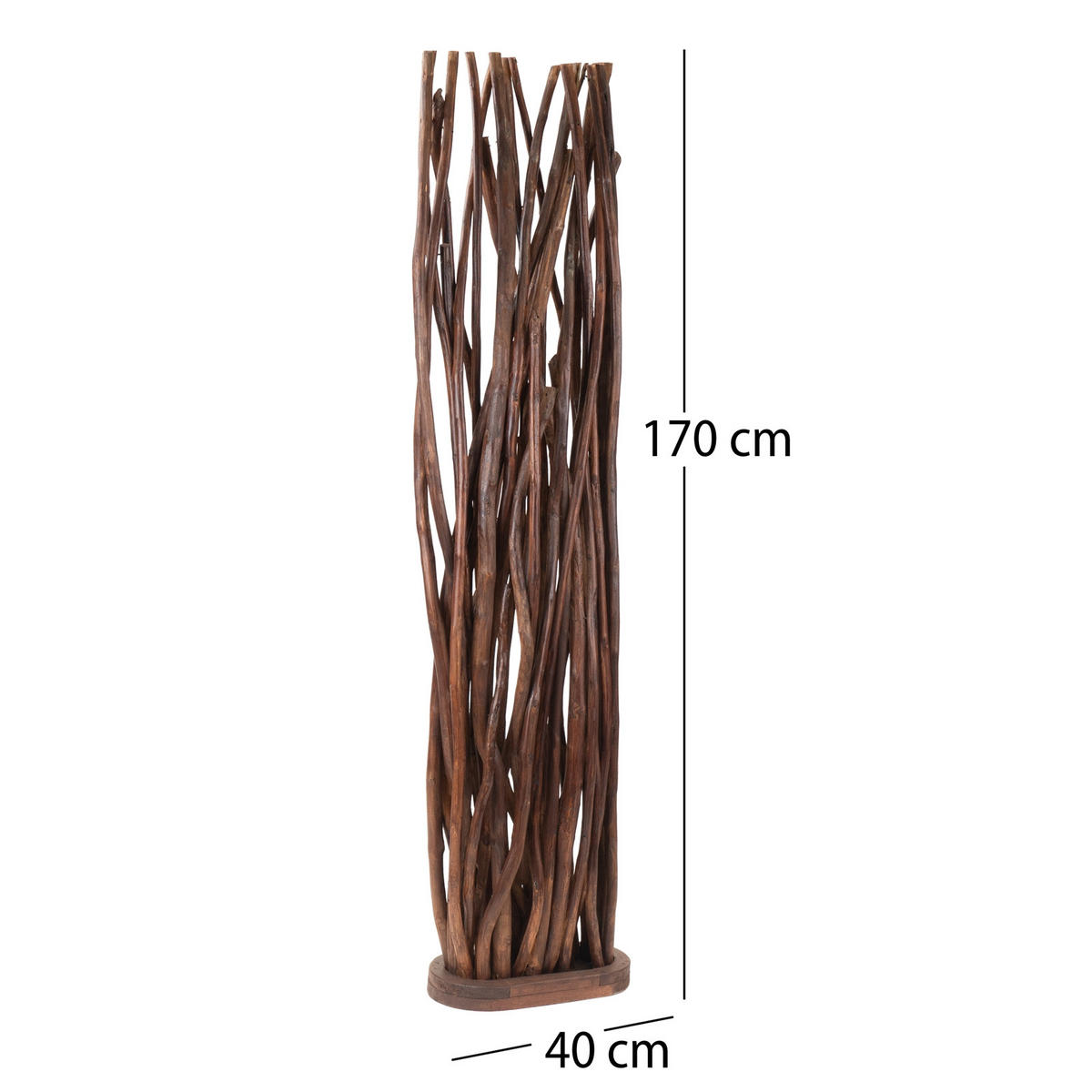 RAUMTEILER Botanic 170x40 cm, Massivholz Braun - Braun, Holz (40/170/20cm) - DESIGN DELIGHTS