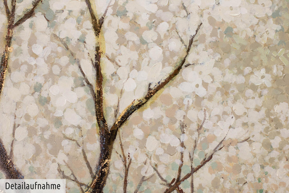 ACRYLBILD HANDGEMALT 100/75 cm - Weiß/Braun, Holz/Textil (1.76/75cm) - KUNSTLOFT