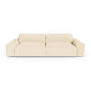 SOFA 3-SITZER Gerippter Samt Creme 220cm - Creme, Textil (220/47/120cm) - Sia Home