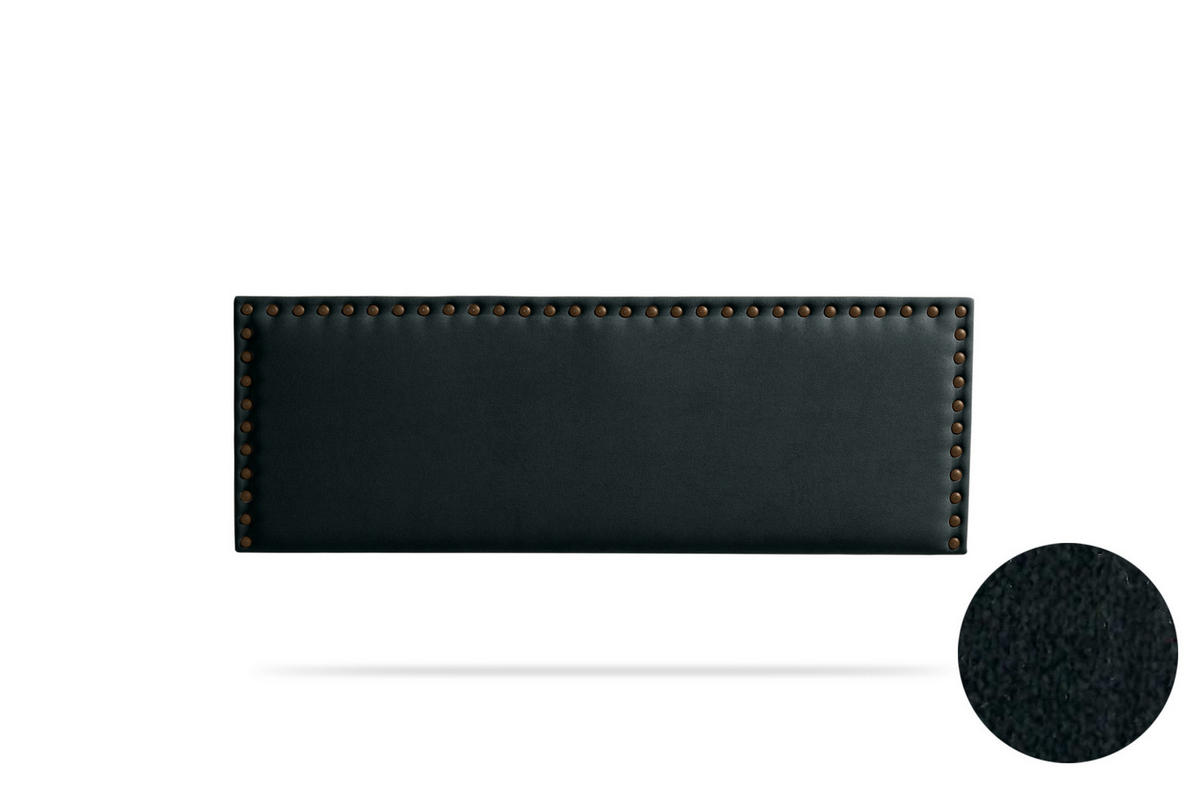 KOPFTEIL gepolstert MODENA Aqualine 130x55x8 cm - Schwarz - Moonia - Schwarz, Holz (130/8/55cm)