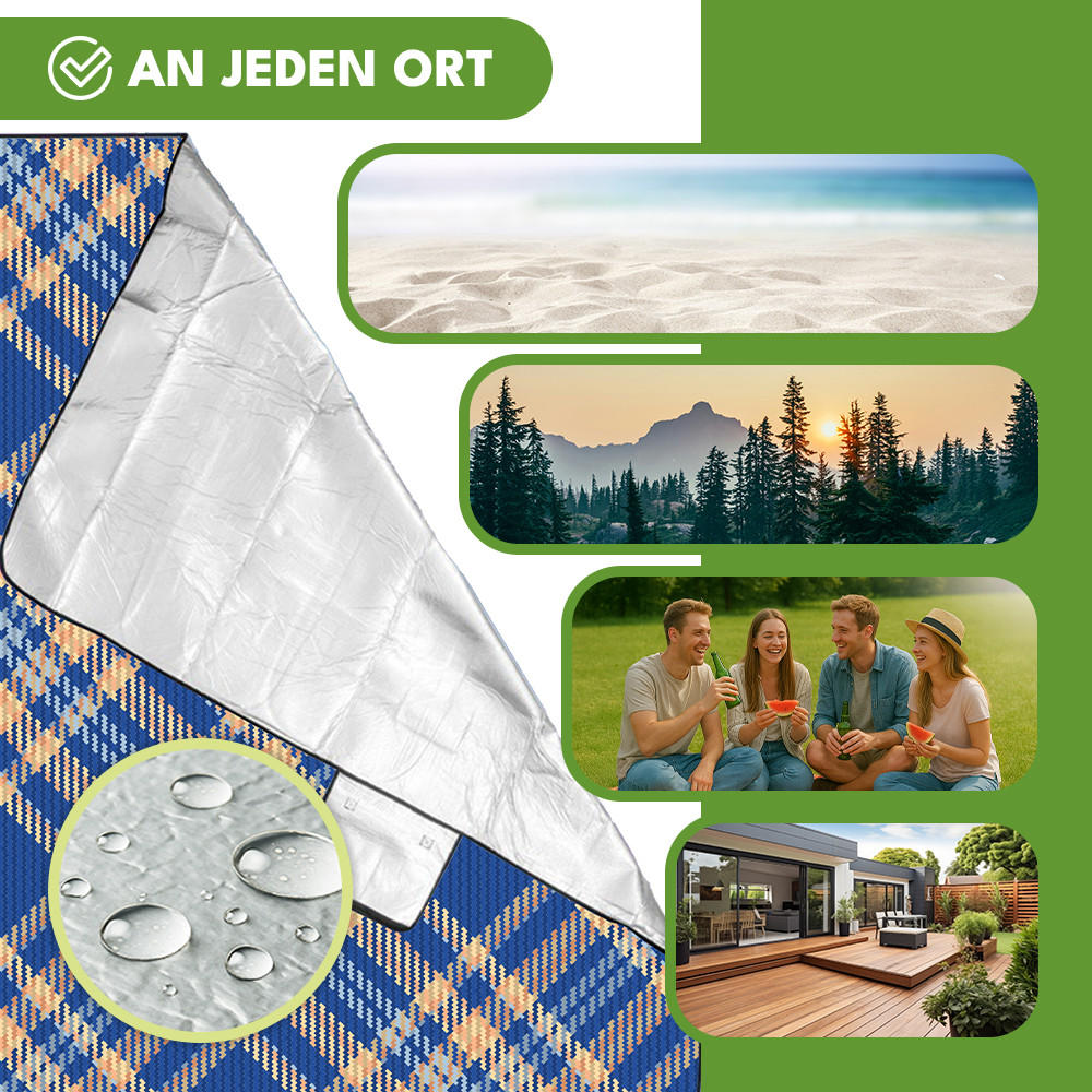 PICKNICKDECKE - Blau, Textil (200/200cm) - KRUMAD