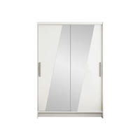 KLEIDERSCHRANK Miami VIII - Silberfarben/Weiß, Holzwerkstoff/Kunststoff (120/200/58cm) - MIRJAN24