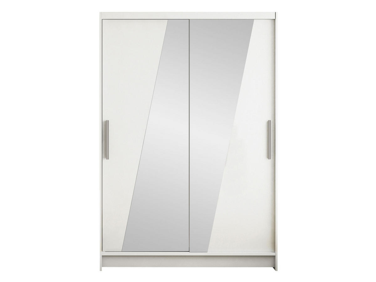KLEIDERSCHRANK Miami VIII - Silberfarben/Weiß, Holzwerkstoff/Kunststoff (120/200/58cm) - MIRJAN24