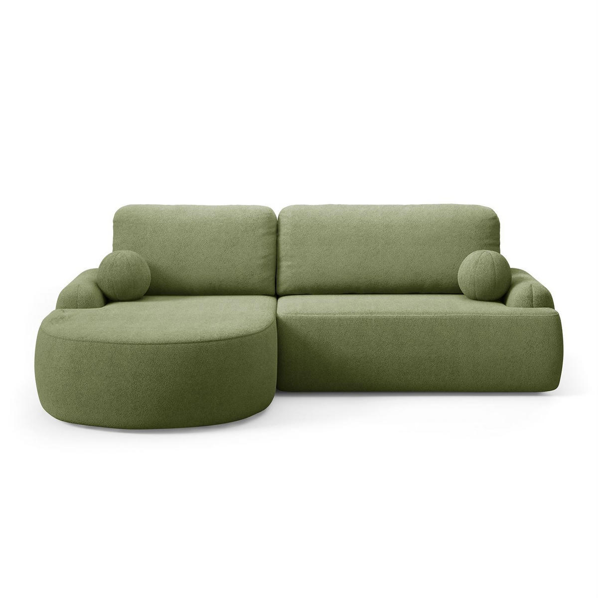 ECKSOFA CLEO mit Schlaffunktion Version Linke QUELLE 38 - Grün, Kunststoff (264/172cm) - Lookway