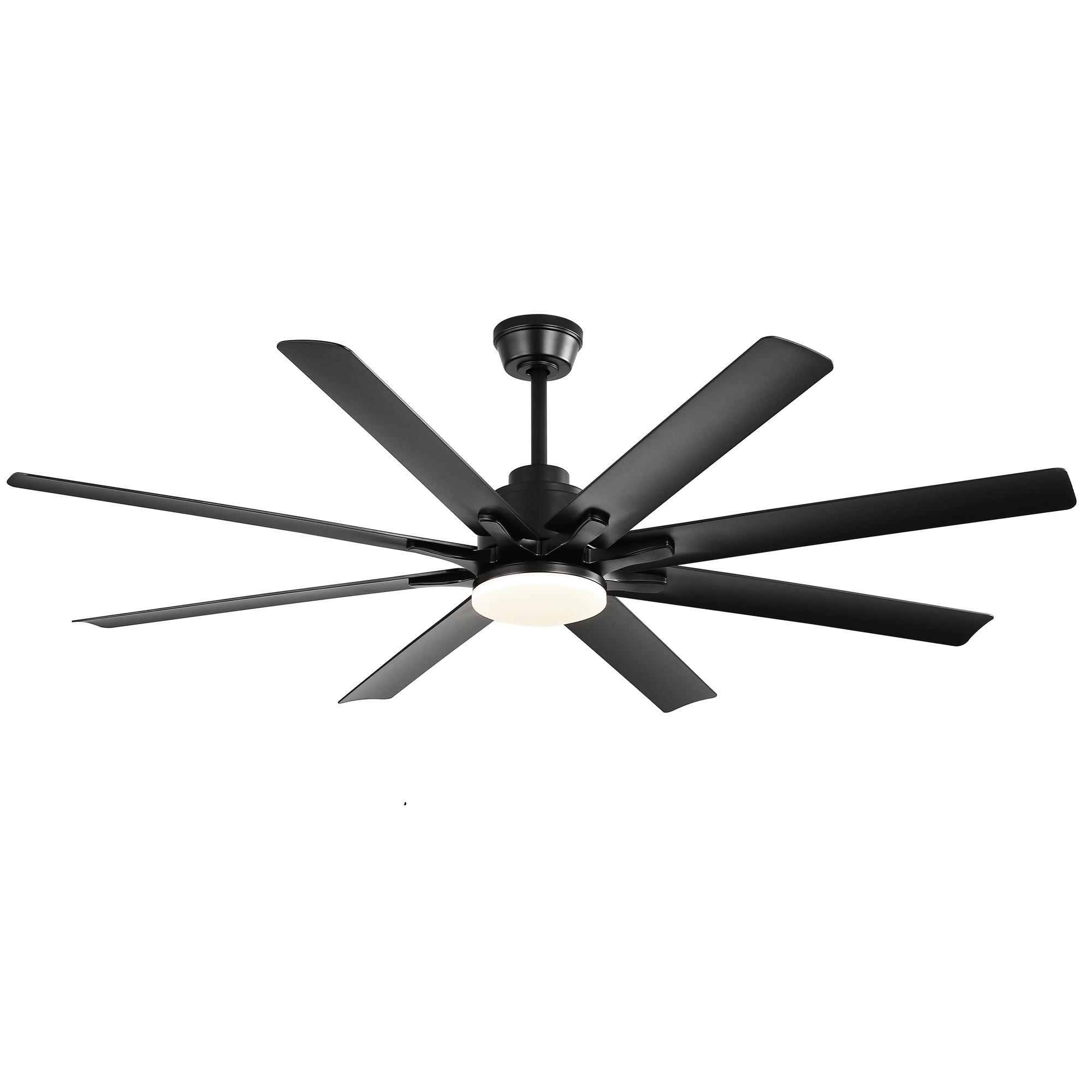 DECKENVENTILATOR DE-16201 52 Zoll mit 8 ABS-Flügeln & Fernbedienung - Schwarz, Kunststoff/Metall (132.08/132.08/26.8cm) - ComfortXL
