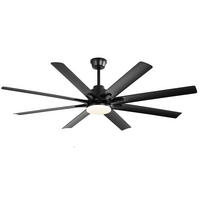 DECKENVENTILATOR DE-16201 52 Zoll mit 8 ABS-Flügeln & Fernbedienung - Schwarz, Kunststoff/Metall (132.08/132.08/26.8cm) - ComfortXL
