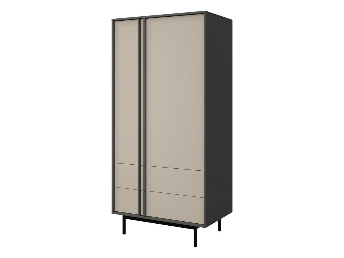 DREHTÜRENSCHRANK Alsy 2D2S AL01 - Anthrazit/Beige, Holzwerkstoff/Kunststoff (93/195/60cm) - MIRJAN24