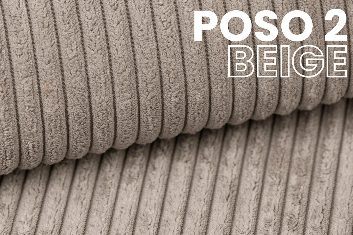 BOXBETT ROBERTO 100/200 in Cord Beige H4 rechts - Beige, Holz/Holzwerkstoff (100/200cm) - Deine Möbel 24