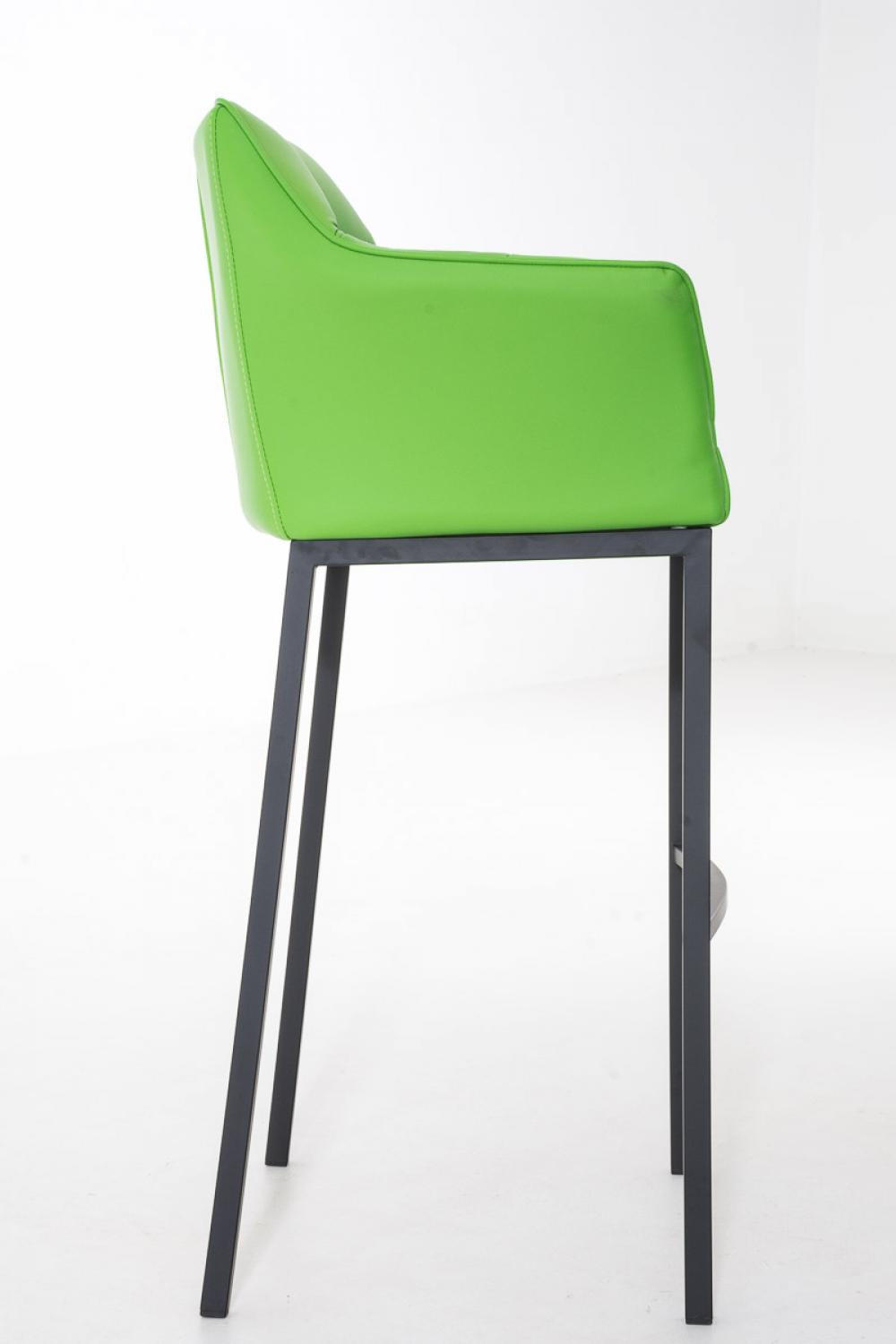 BARHOCKER Lederlook grün - Schwarz/Grün, Textil/Metall (64/110/48cm) - CLP