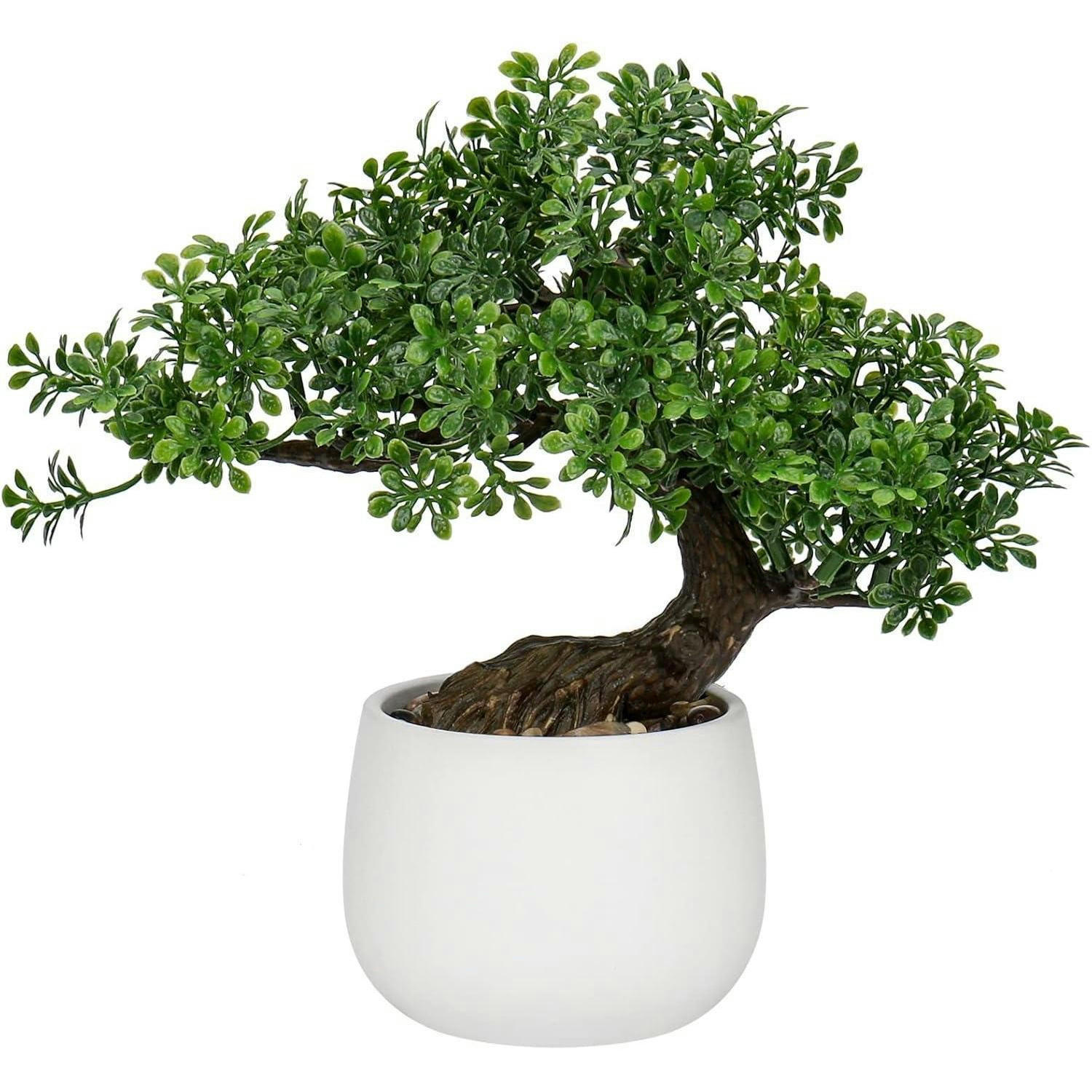 KUNSTPFLANZE Bonsai Baum im Keramiktopf Weiß 25 cm - Weiß, Keramik (27cm)