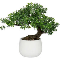 KUNSTPFLANZE Bonsai Baum im Keramiktopf Weiß 25 cm - Weiß, Keramik (27cm)