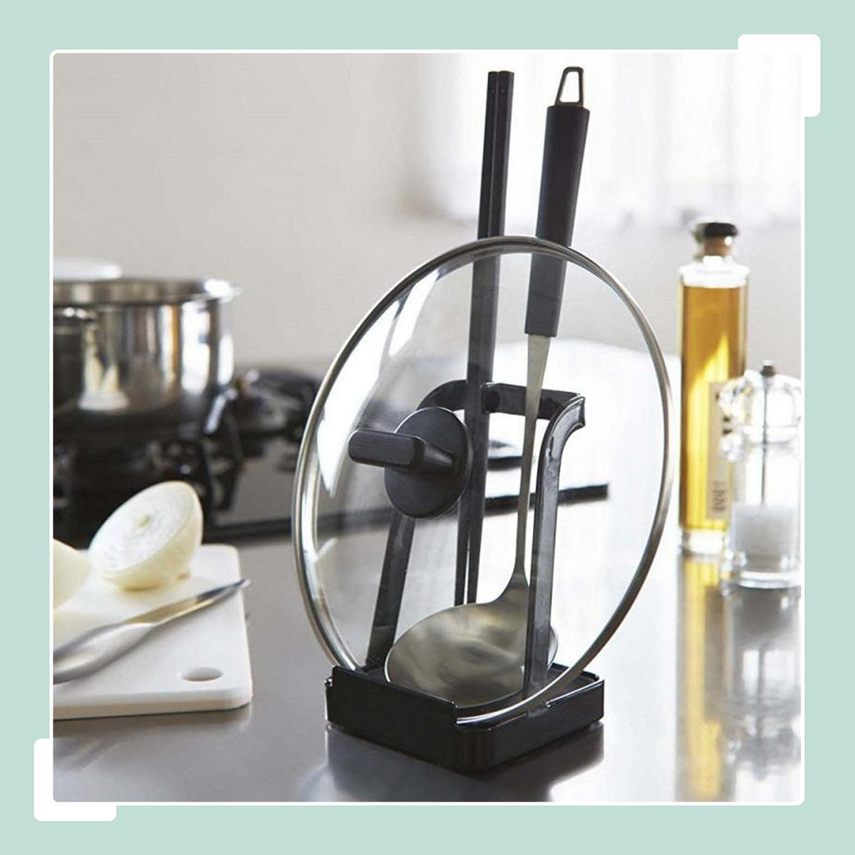 KOCHLÖFFEL-STÄNDER - Schwarz, Kunststoff/Metall (10/15/10cm) - Relaxdays
