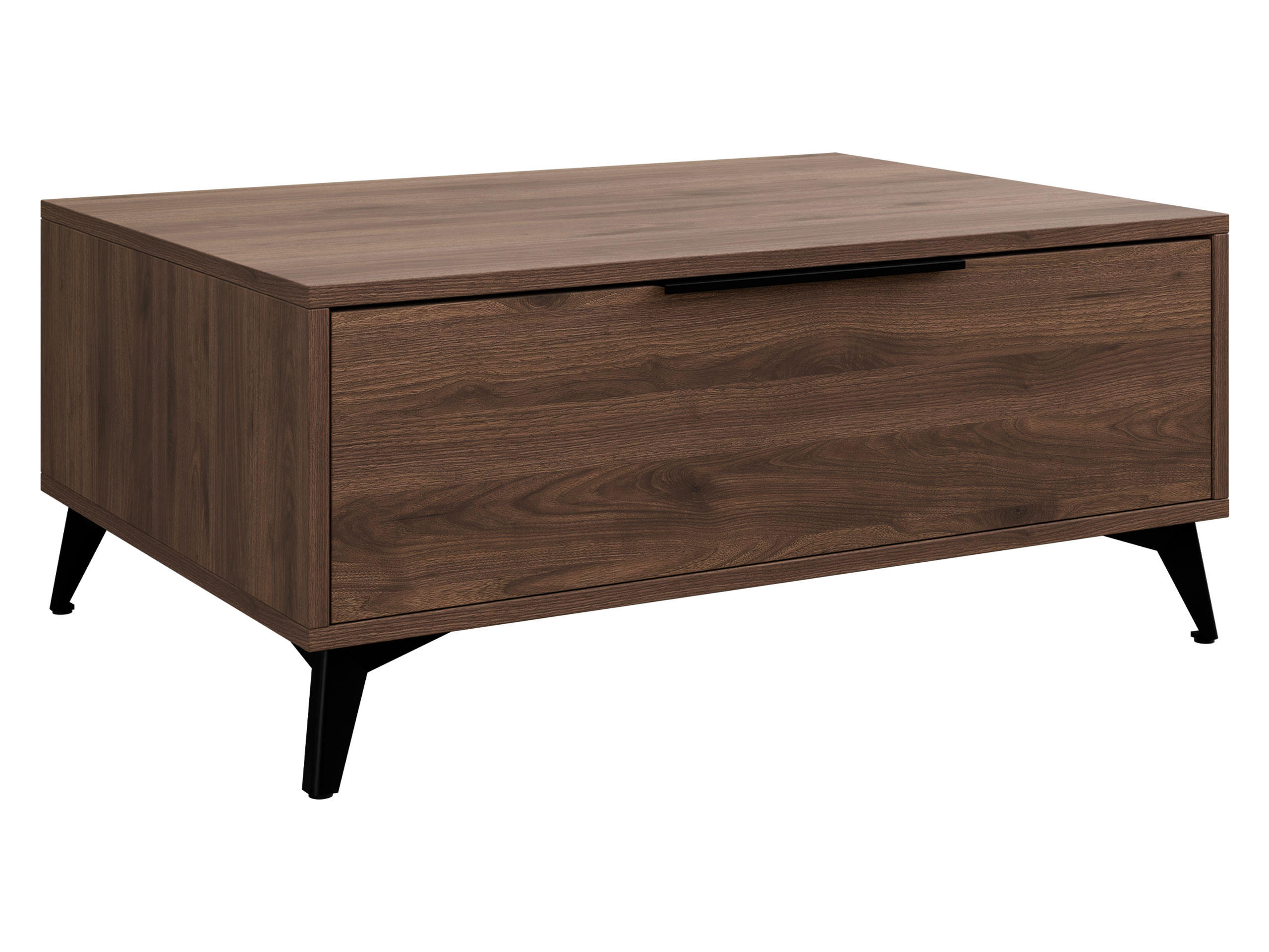 COUCHTISCH Xylix Bis 1SZ - Nussbaumfarben/Schwarz, Holzwerkstoff/Metall (75/104/45cm) - MIRJAN24