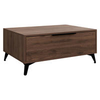 COUCHTISCH Xylix Bis 1SZ - Nussbaumfarben/Schwarz, Holzwerkstoff/Metall (75/104/45cm) - MIRJAN24