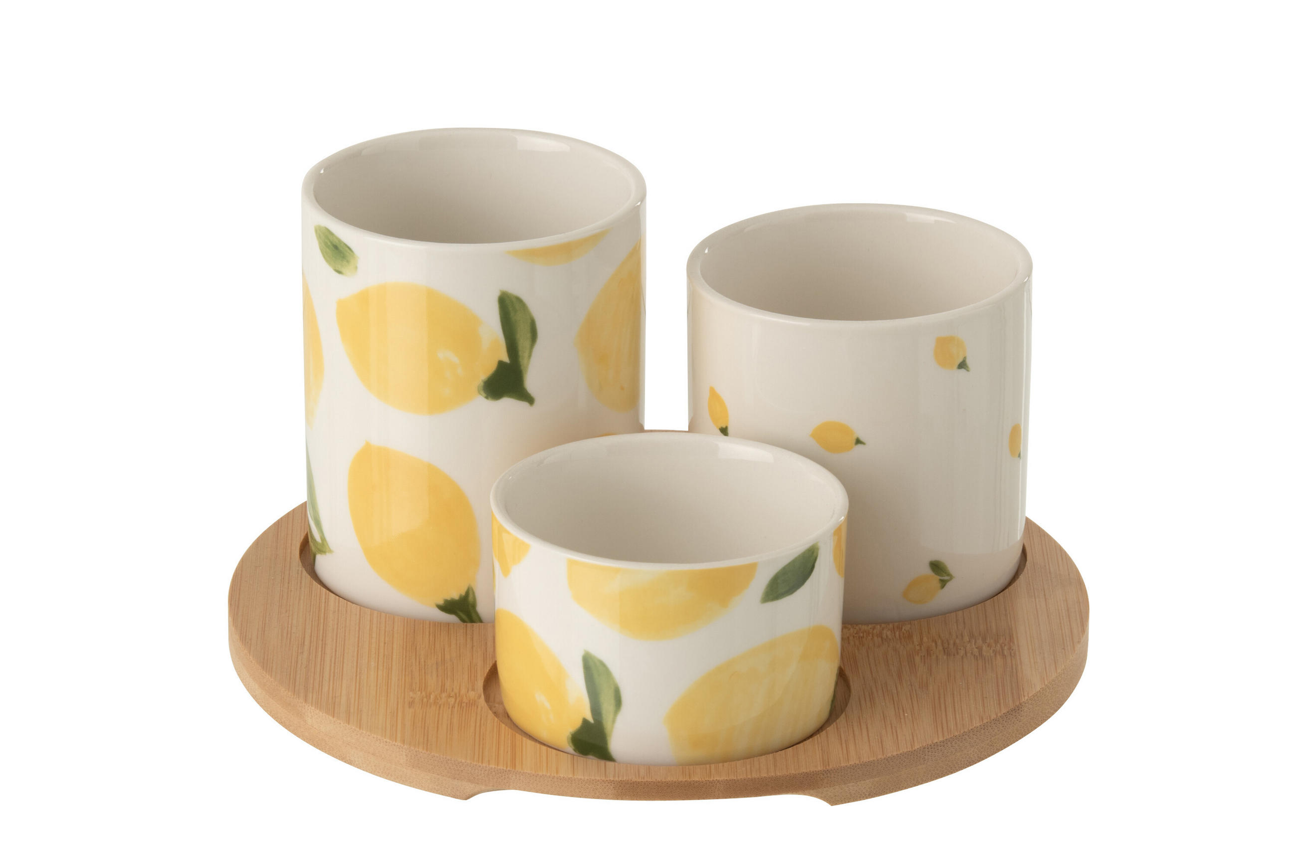 APERITIF-SET ZITRONE - Weiß, Keramik (8/9.5/8cm) - J-Line