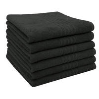 HANDTÜCHER, 6er-Set, 50x70 cm, 100% Baumwolle, Schwarz - Schwarz, Textil (50/70cm) - Zollner