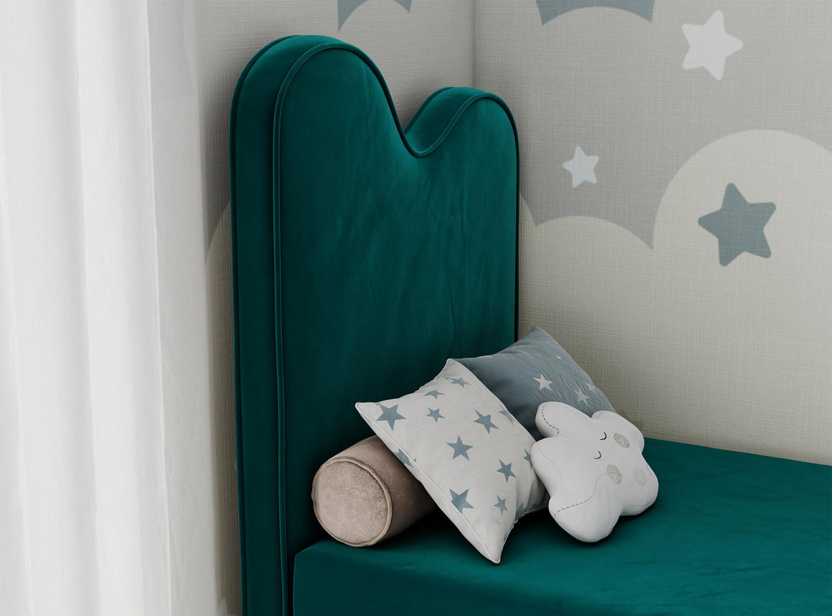 BOXBETT FLOW 90/180 Dunkelgrün Velvet - H3 - Dunkelgrün, Holz/Textil (90/180cm) - MKS