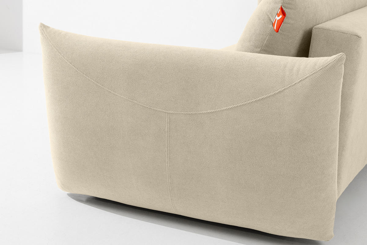 3-SITZER-SOFA LAVIS, Ecru - Ecru, Holz/Textil (242/87/111cm) - KONSIMO®