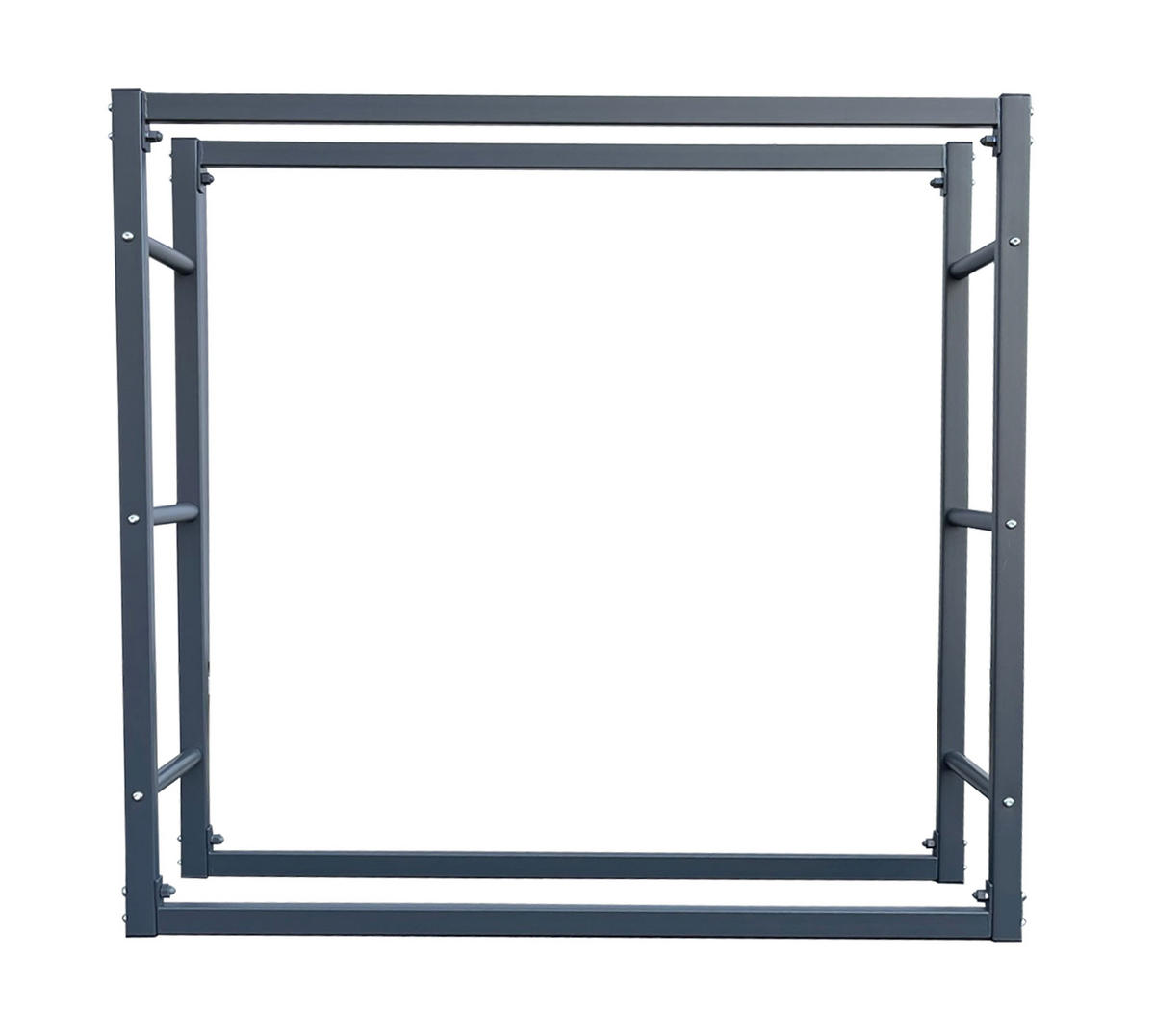 KAMINHOLZREGAL Außen 90x25x90 cm Metall Anthrazit - Anthrazit, Metall (25/90/90cm) - QUICK STAR