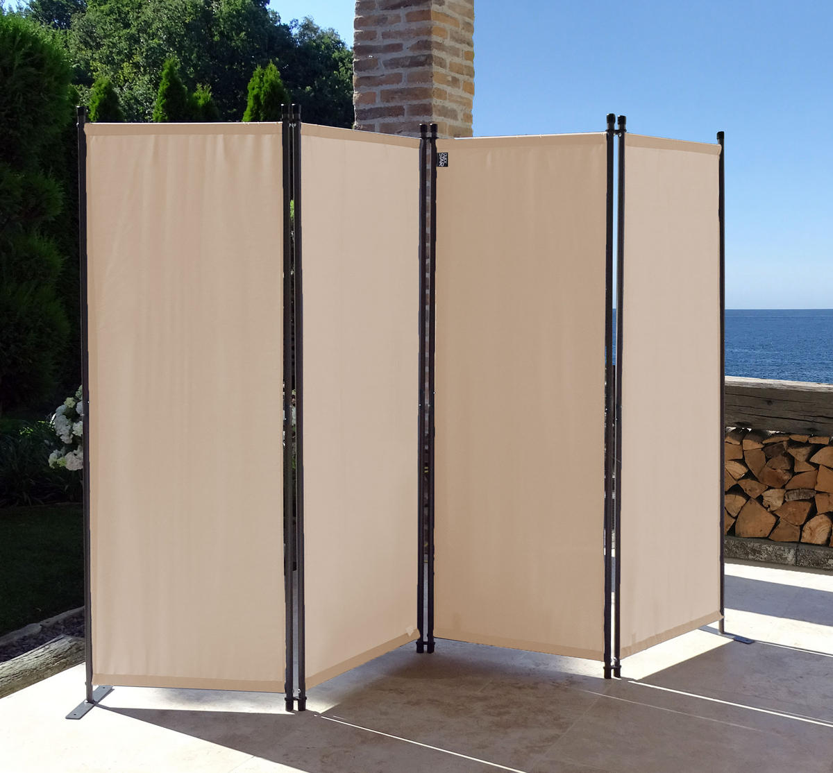 PARAVENT 2 Stück 4-tlg. 220x165 cm Beige - Beige, Metall (220/165cm) - QUICK STAR