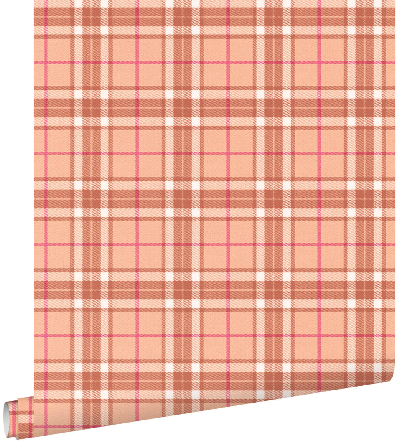 TAPETE Karomuster 50 x 900 cm - Terracotta, Papier (50/0.1cm) - ESTAhome