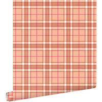 TAPETE Karomuster 50 x 900 cm - Terracotta, Papier (50/0.1cm) - ESTAhome