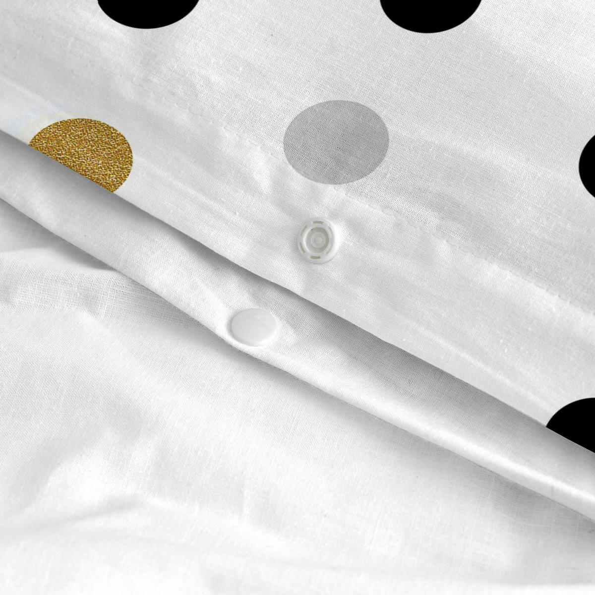 BETTBEZUG golden dots 220x220 cm (komfortgrösse) mehrfarbig - Multicolor, Textil (220/220cm) - Happy Friday