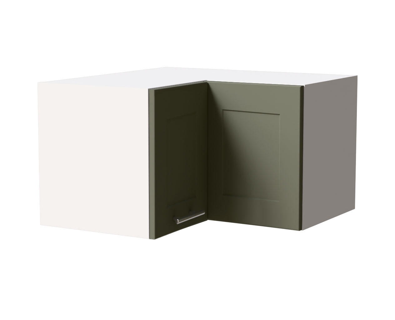 ECKHÄNGESCHRANK Oslo W12/60/36 Weiß / Reed Green Matt 60 / 60 / 36cm - Weiß/Grün, Holz/Holzwerkstoff (60/36/60cm) - Feldmann-Wohnen
