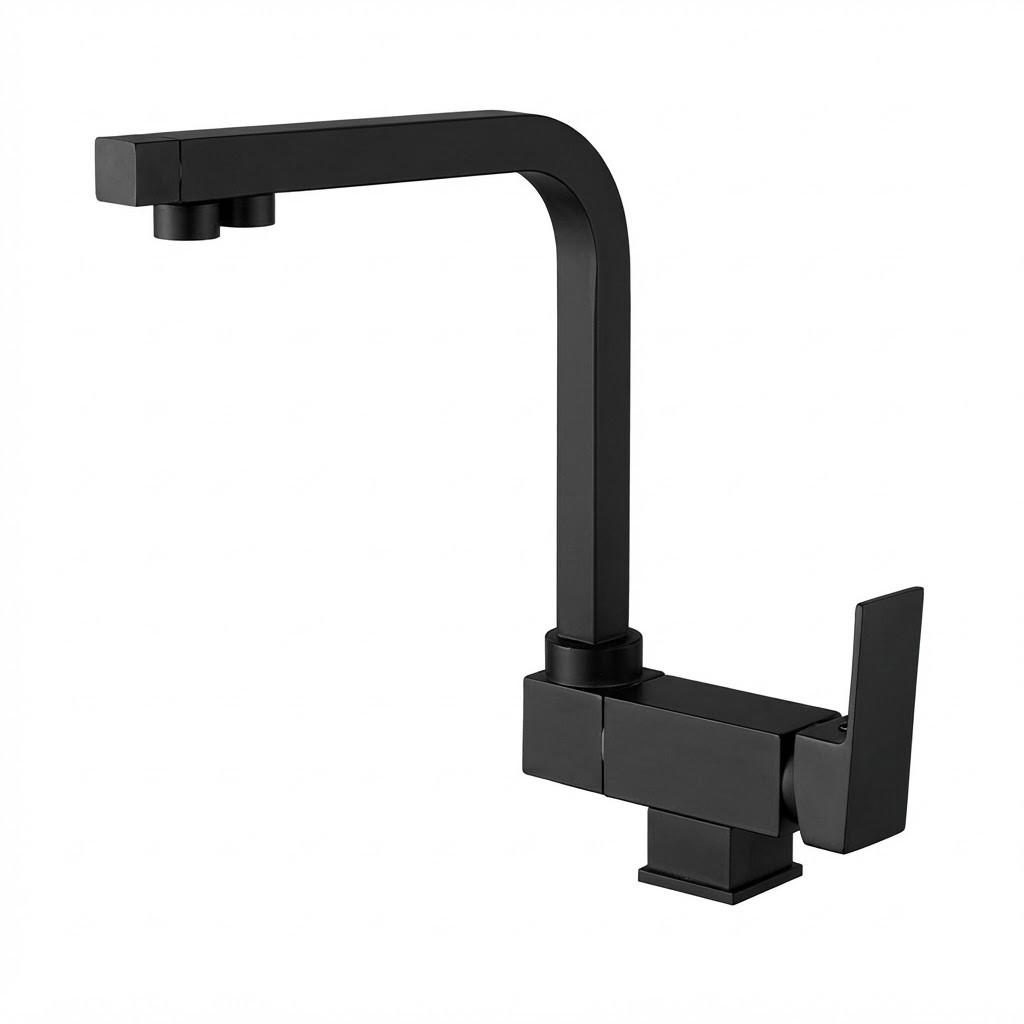 WASCHTISCHARMATUR, 31 x 26 cm, schwarz - Schwarz, Metall (35/15/30cm) - Vallsero