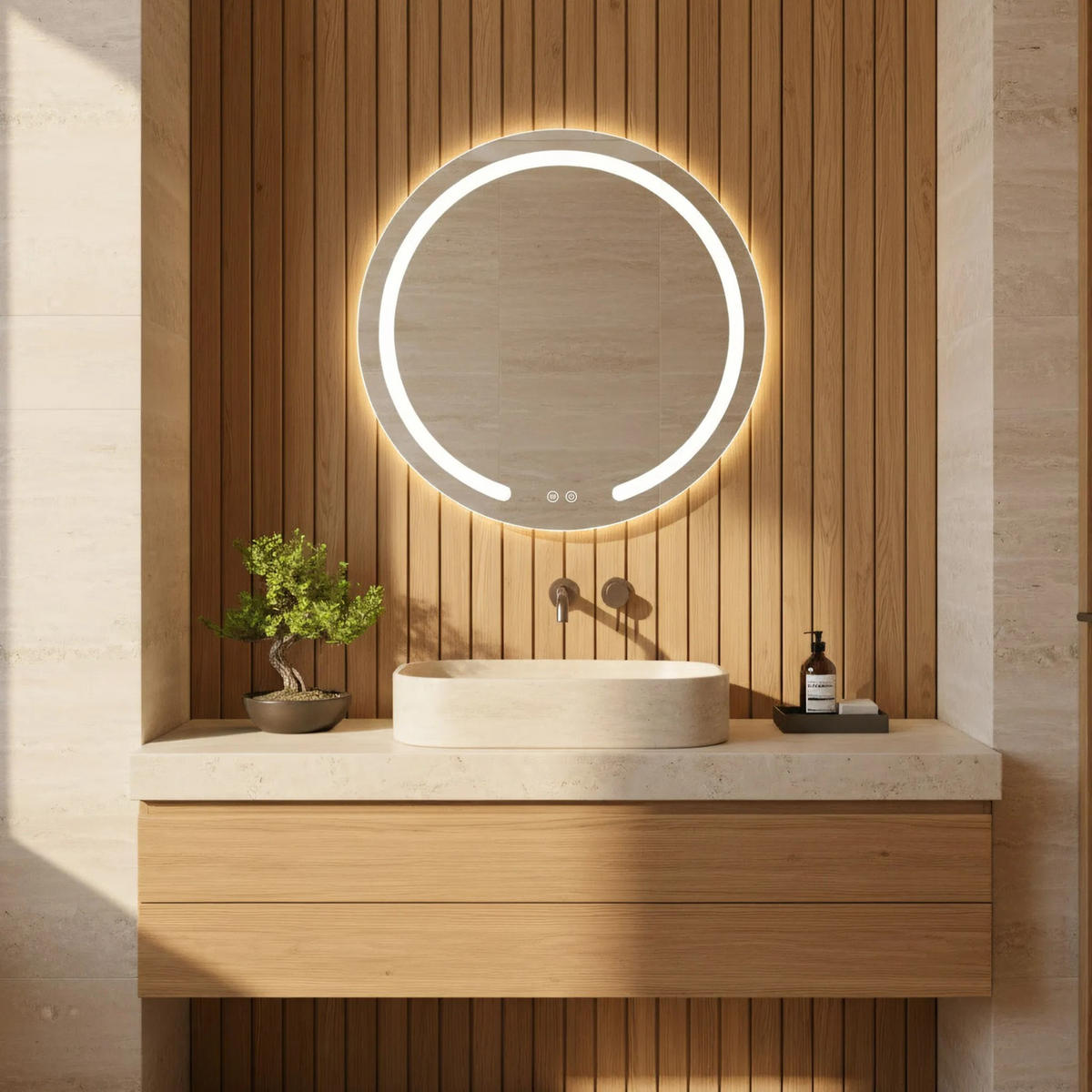 SPIEGEL Rea Led 60cm Modern - Transparent, Glas (60/60/2.5cm) - REA