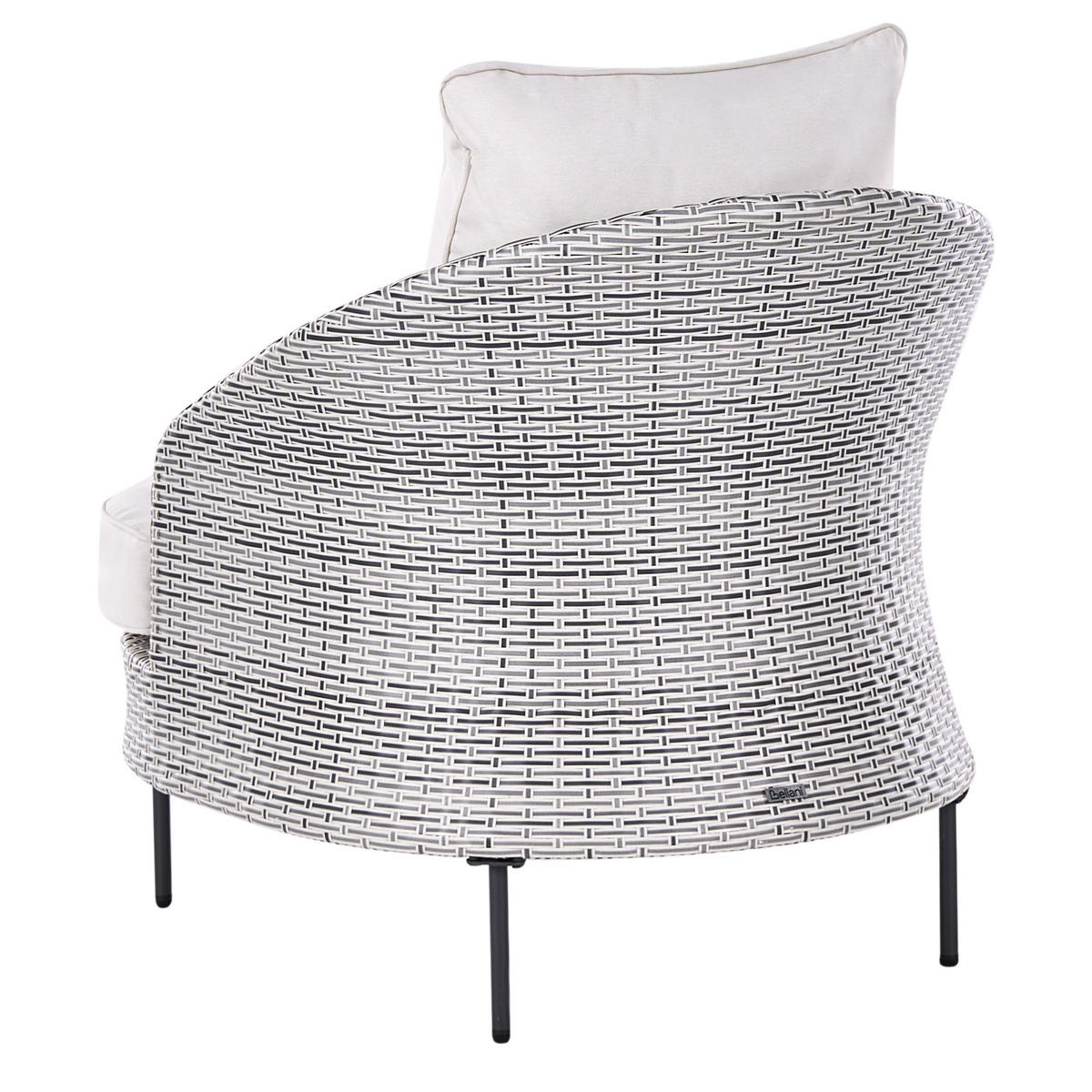 GARTENSESSEL mit Ottomane Polyrattan Grau Arcille - Grau, Kunststoff (80/80/93cm) - Beliani