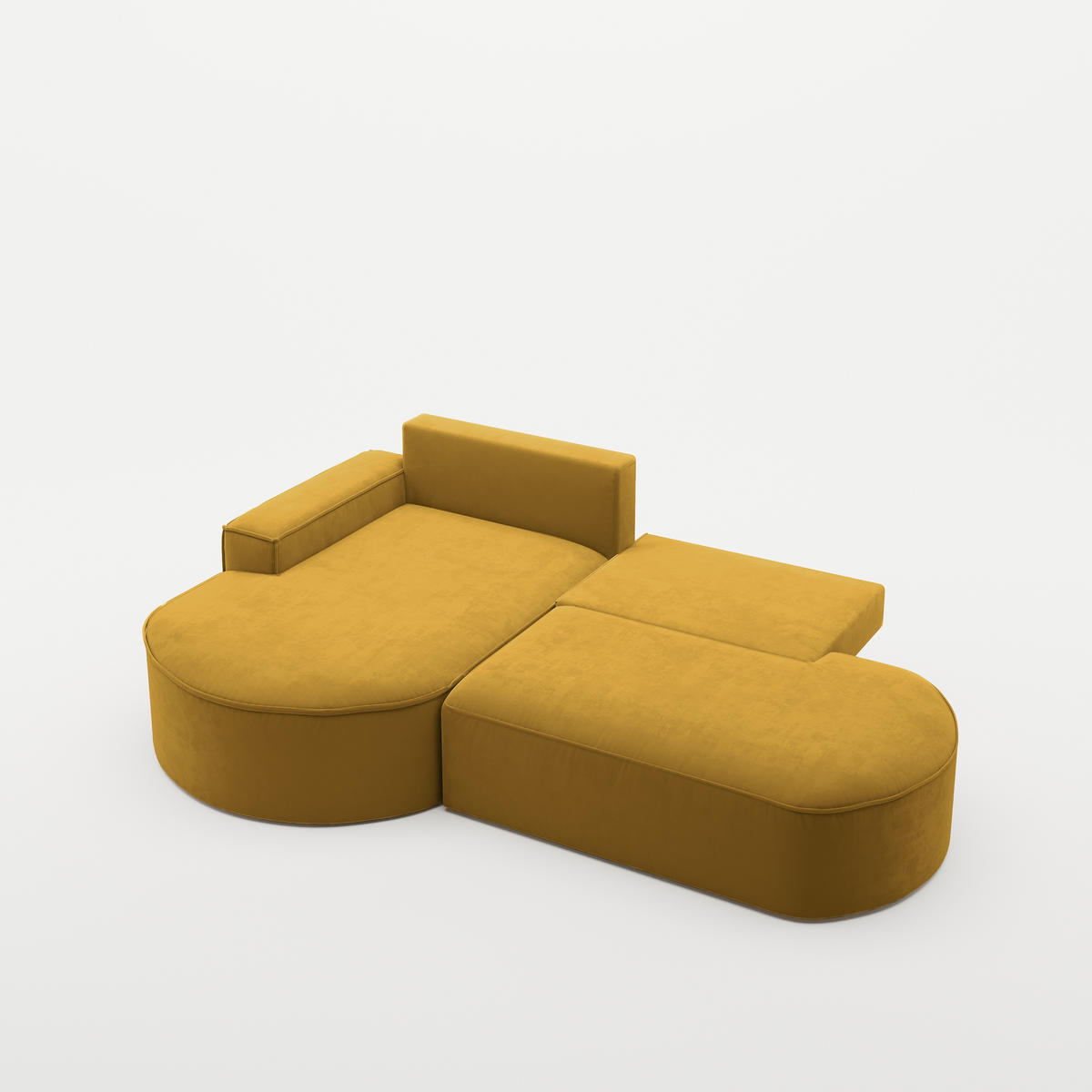 ECKSOFA Modena Pro - Komfort Und Stil Stoff Salvador Gelb Links - Gelb, Holz (278/179cm) - Kaiser Möbel
