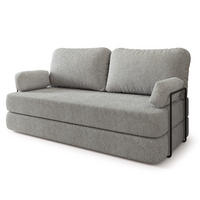 POHOVKA z pěny NIKSI s kovovým rámem Buklé látka Světle šedá - světle šedá, textil (170/86/80cm) - MASSENO