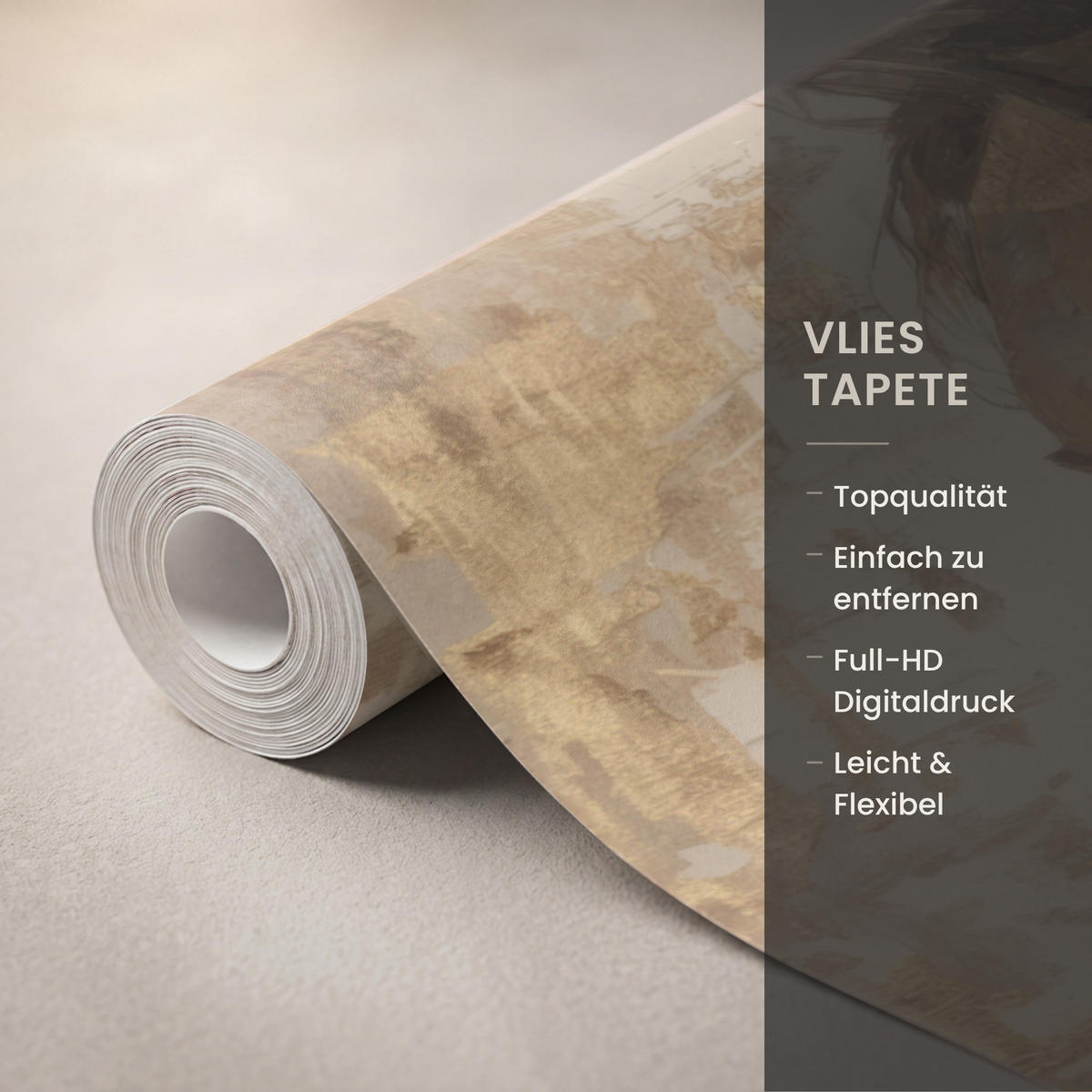 TAPETE - Frau - Gold - Abstrakt - Textur - 140x220 cm - Goldfarben, Papier (140/220cm) - OnlyWow