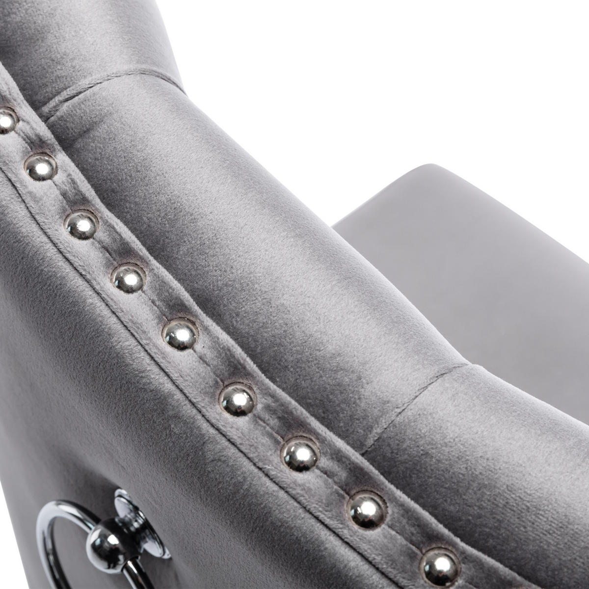 ESSZIMMERSTUHL 2er Set Samt Grau Metallbeine Eichenbeine - Grau, Textil (63/95/50cm) - FLIEKS