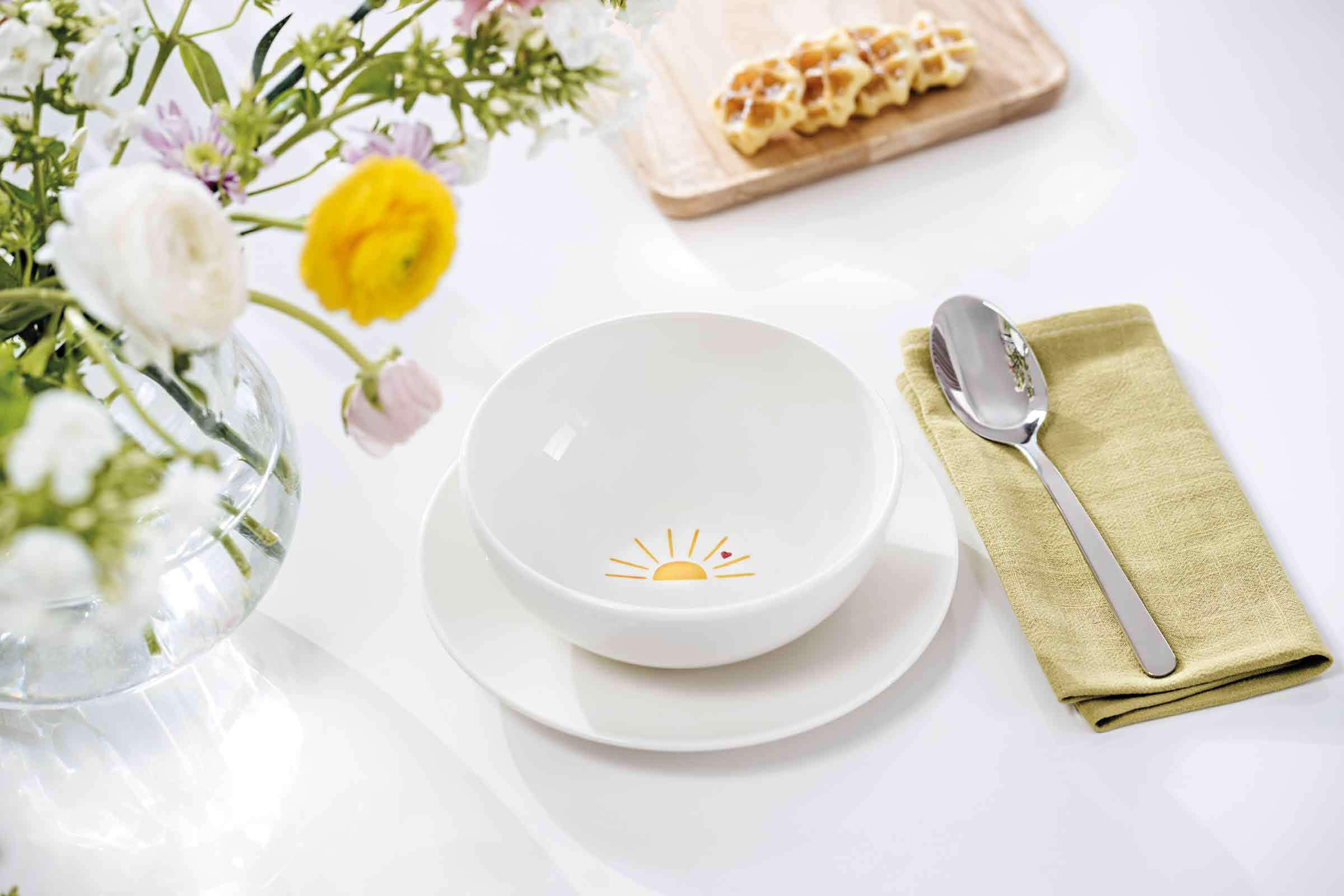 MÜSLISCHALEN HELLO SUNSHINE With Love weiß-gelb ø 16,9 cm 4er Set - Gelb/Weiß, Keramik (16.9cm) - Villeroy & Boch