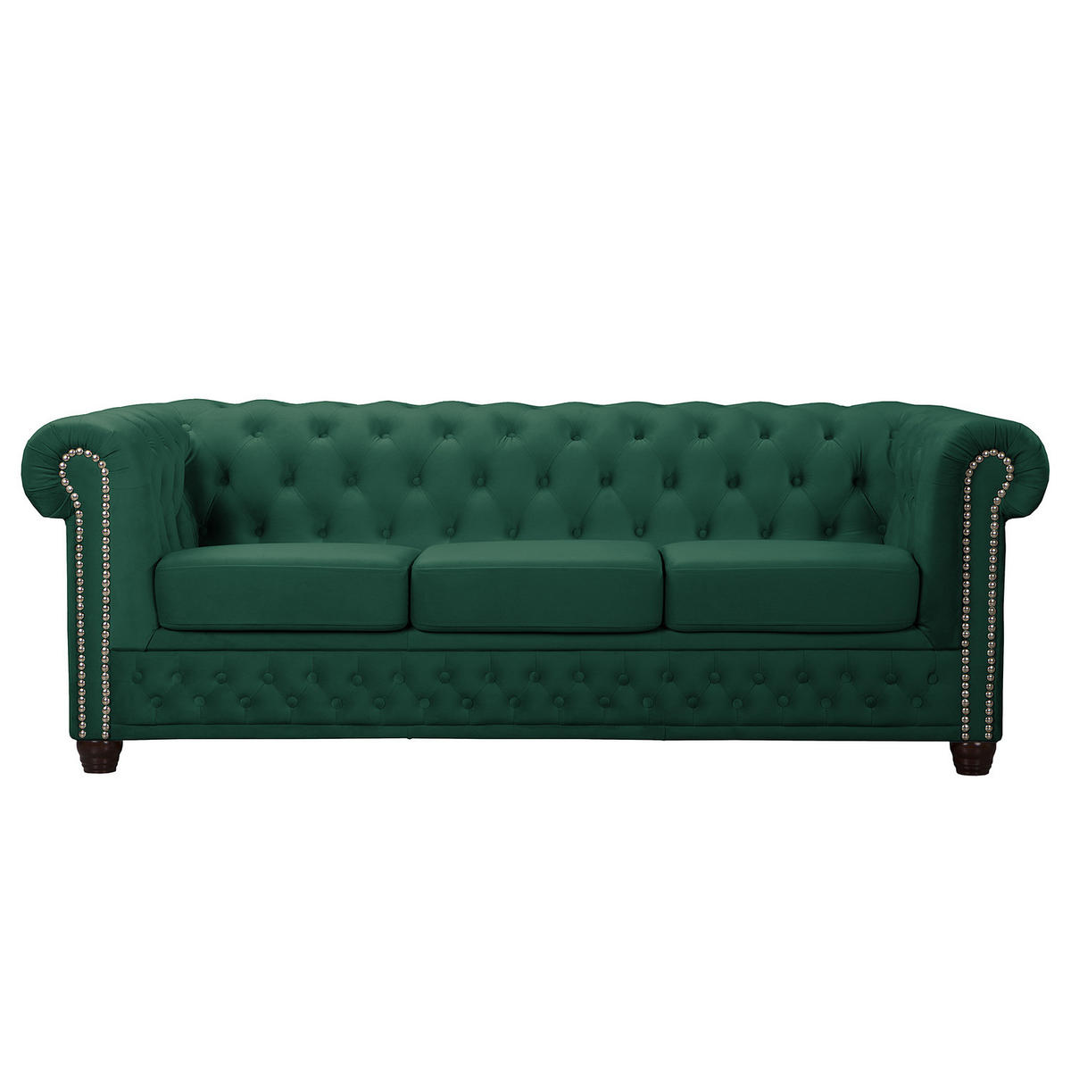 3-SITZER SOFA - Dunkelgrün, Textil (203/72/86cm) - home24