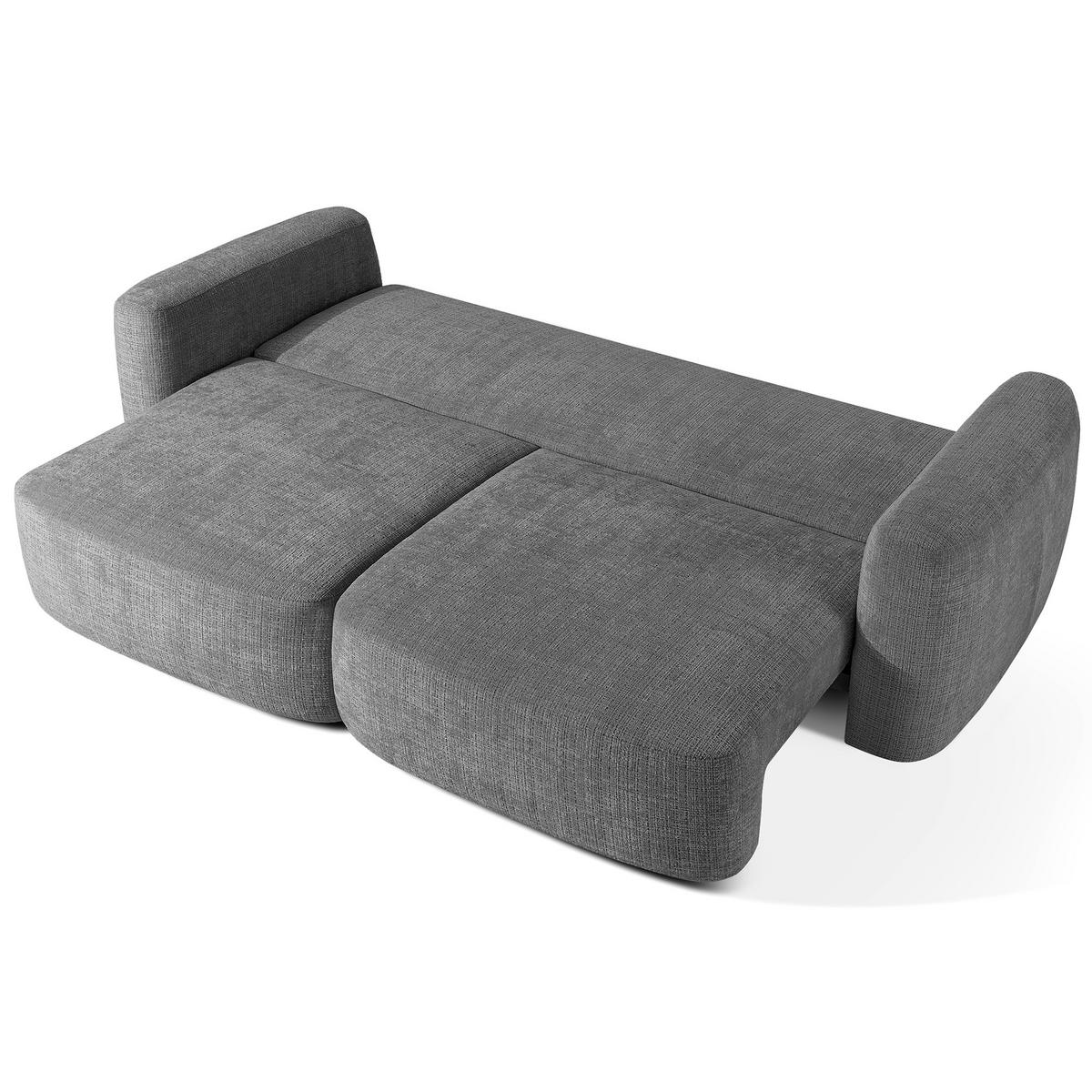 SOFA 3 ELOSA - Dunkelgrau, Holz/Textil (245/85/115cm) - KONSIMO®