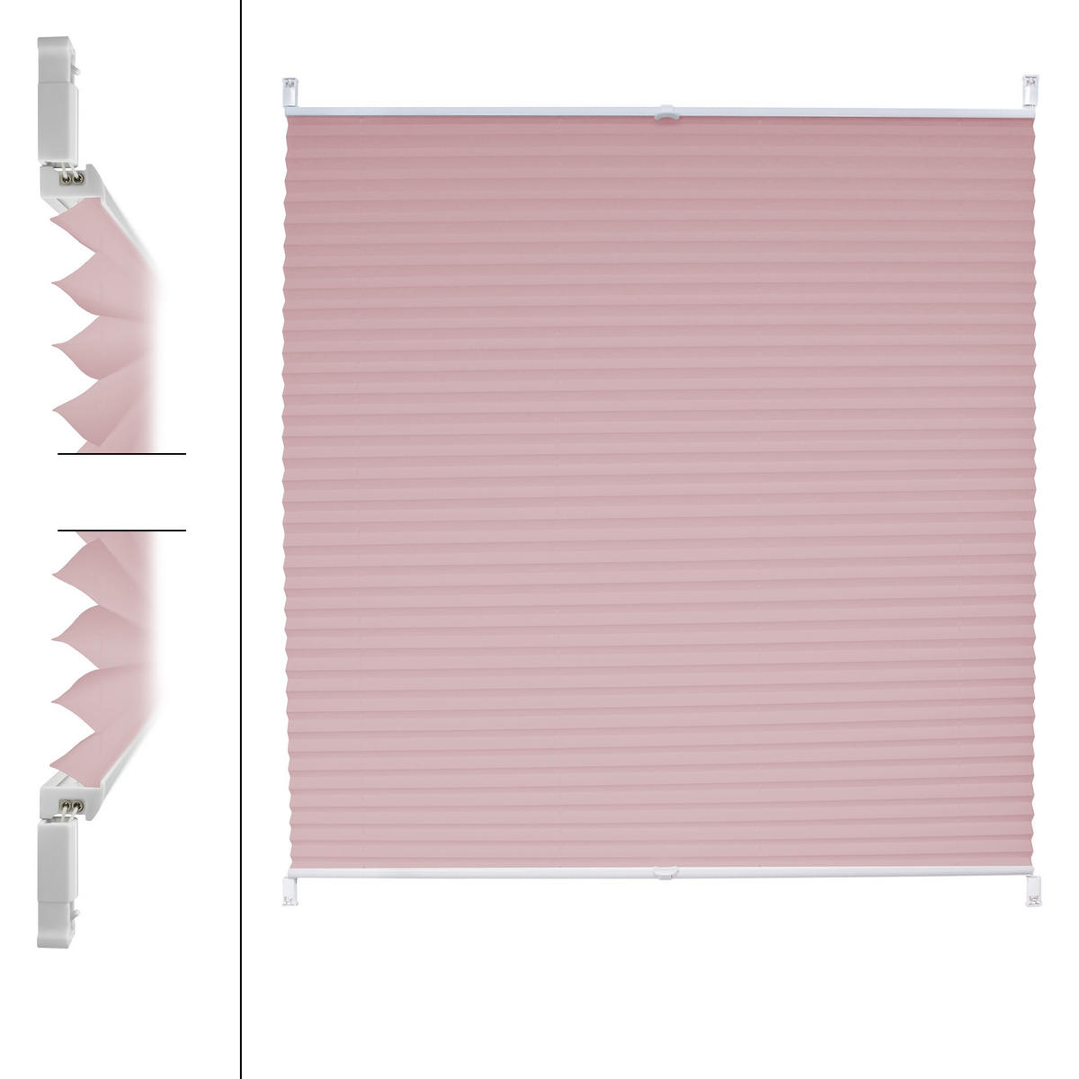 PLISSEE 55/200/2 cm - Pink, Metall (55/2/200cm) - ECD-Germany