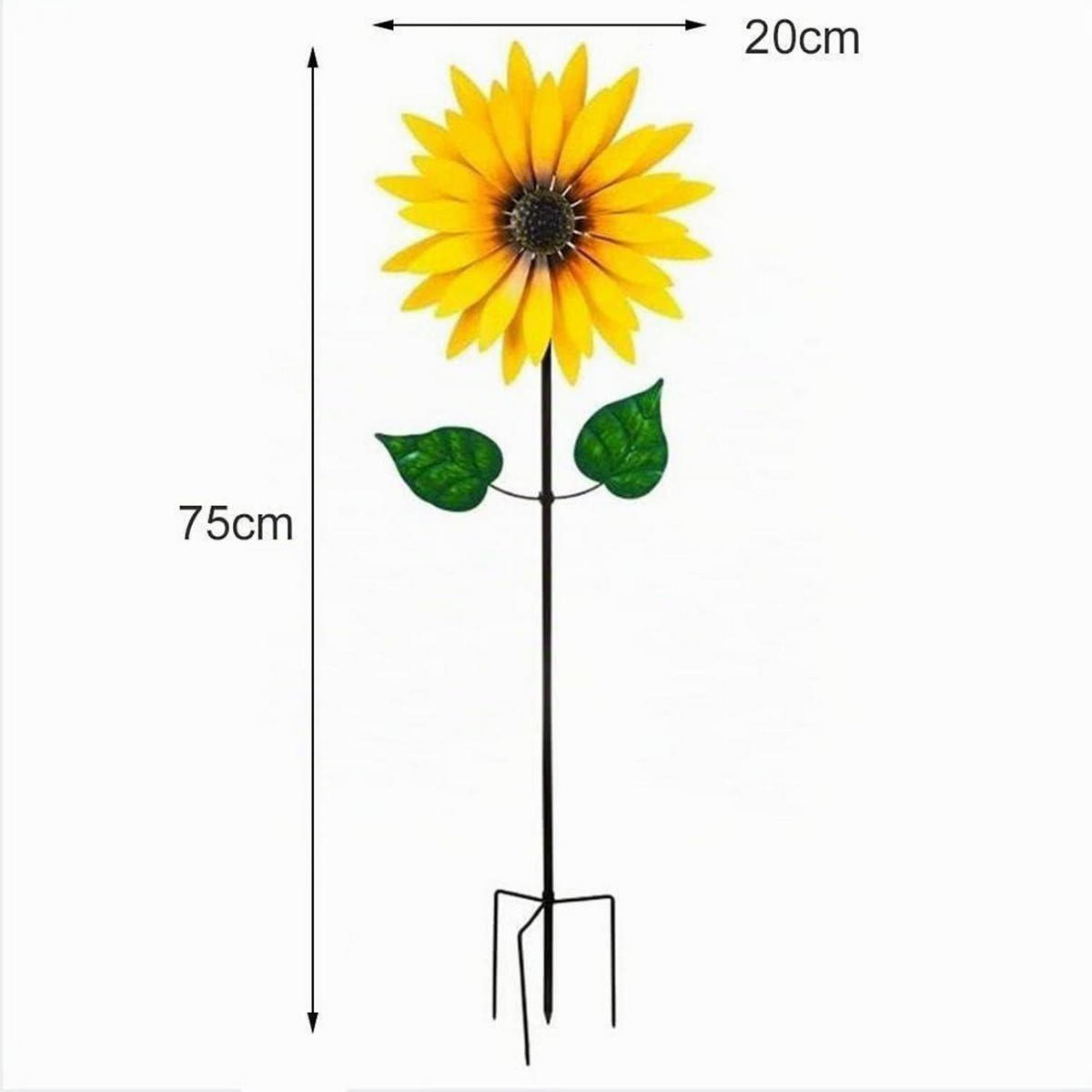 WINDSPIEL Sonnenblume Metall Gelb 75 cm - Gelb, Metall (75/20/1cm)