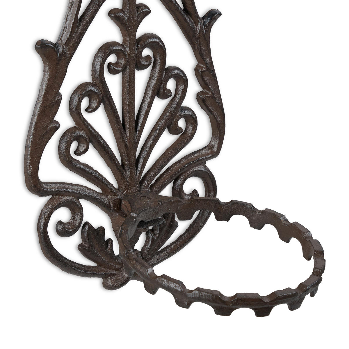 BLUMENHALTER - Dunkelbraun, Metall (17/54/18cm) - Relaxdays