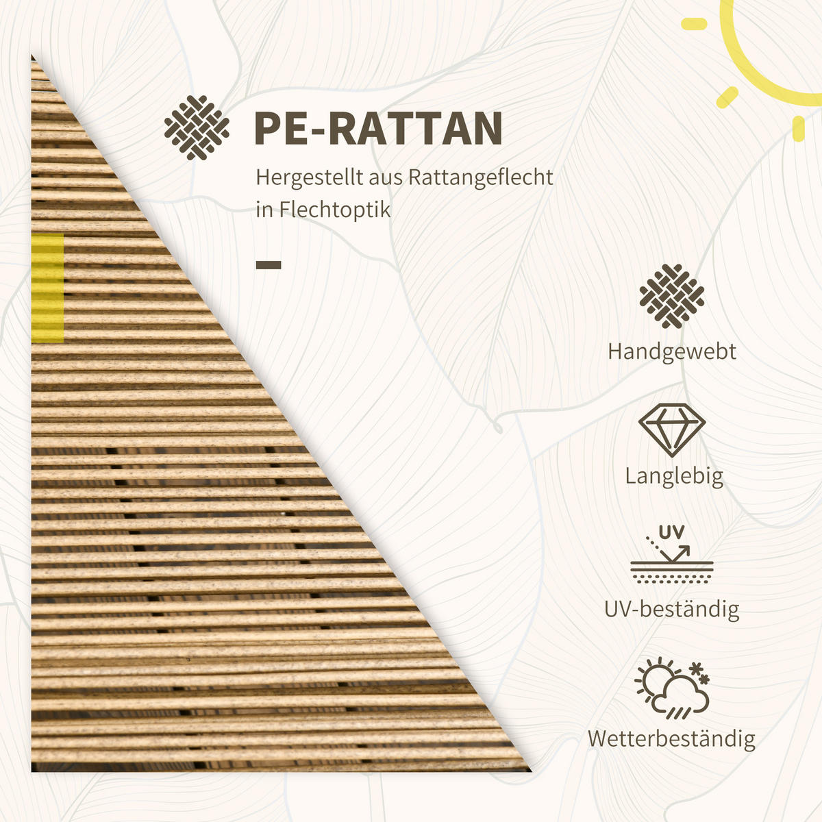 RATTAN-STUHL sandfarben 62.0/65.0/78.0cm - Sandfarben, Metall (65/78/62cm)