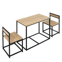 ESSTISCH mit 2 Stühlen, 3er-Set Essgruppe, Küchentisch-Set für 2 Personen, Eiche - Eichefarben, Metall (47/76/90cm) - HOMCOM